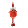 Figura kislány textil 25*16*79cm álló piros