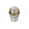 Figura kutya kerámia 8*7.7*10.8cm kaspóban