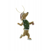 Figura kutya poly 5,5*2*10 cm akasztós zöld barna