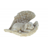 Figura kutya poly angyalszárnyon 15,8cm szürke