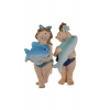 Figura lány 4*3,5*9 cm hallal 2féle kék