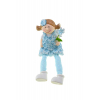 Figura lány kerámia 18cm lógólábú kék