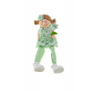 Figura lány kerámia 18cm lógólábú zöld