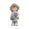 Figura lány kerámia 42cm szürke