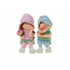 Figura lány kerámia 7*8*20cm rózsával lógólábú 2féle