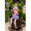 Figura lány poly 6,5*6*22cm lógólábú lila