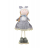 Figura lány textil 30cm szürke