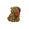 Figura maci kicsinyével poly 9,6*3,6*10,5cm ajándékkal barna