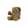 Figura maci poly 8,5*3,2*10,5cm lámpással barna