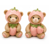 Figura maci poly epres 5*4.5*6.5cm barna/rózsaszín