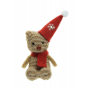 Figura maci textil 12cm barna/piros