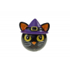Figura macska poly 6,5*6,2*6,8 cm kalappal fekete