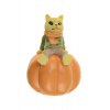 Figura macska poly tökkel 6,6cm narancs