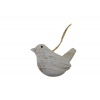 Figura madár fa 8*5.5*3.5cm akasztós fehér