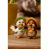 Figura madár poly 5.5*4.5*7.5cm kalapos barna