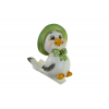 Figura madár poly 5.5*4.5*7.5cm kalapos fehér