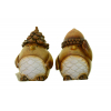 Figura madár poly fejfedővel 4.5*4*6.8cm 2féle barna