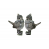 Figura madár poly sállal 6.8*4*9cm szürke