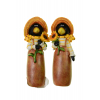 Figura madárijesztő poly napraforgóval 3.5*4*10.2cm 2féle barna