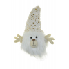 Figura manófej textil 21*12*30cm szarvakkal fehér