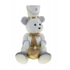 Figura medve_diótörő 20X16X32CM ülő fehér/arany