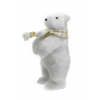 Figura medve textil 15*17*33cm álló fehér
