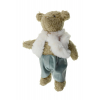 Figura medve textil 16*13*20cm ülő barna