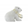 Figura medve textil 23*15*20cm ülő fehér