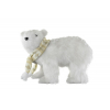 Figura medve textil 29*12*20cm sétáló fehér