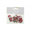 Figura mézeskalács fa 4cm s/6 barna/piros