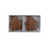 Figura mézeskalács ház poly 5,2*5,8*0,8cm s/2 díszített fehér/barna