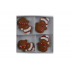 Figura mézeskalács hóember poly 3,4*4,9*0,8cm s/4 mikulás sapkában barna
