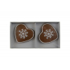 Figura mézeskalács szív poly 5,4*5*1cm s/2 díszített fehér/barna
