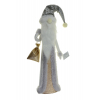 Figura mikulás 12X7X58CM szürke/fehér