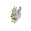 Figura mókus poly 4*7*9 cm kockás sálban fehér