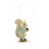 Figura mókus poly 3,7*6,5*8,5cm pulcsis zöld/barna
