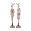 Figura nyúl fiú/lány poly 4*4*21.5cm 2féle rózsaszín