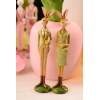 Figura nyúl fiú/lány poly 4*4*21.5cm 2féle zöld
