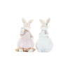 Figura nyúl fiú/lány poly 5*5*10.5cm fehér/rózsaszín