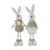 Figura nyúl fiú/lány poly 8*6*28cm barna/fehér