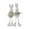 Figura nyúl fiú/lány ülő 8*6*32cm barna/fehér