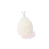 Figura nyúl poly szörme tojáson 13cm fehér