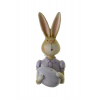 Figura nyúl lány poly 5*4.5*12cm tojással lila