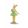 Figura nyuszi poly 11,9cm ruhában zöld