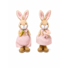 Figura nyuszi textil 37cm 2féle barna/rózsaszín