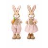Figura nyuszi textil 66cm 2féle barna/rózsaszín
