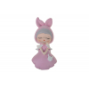Figura nyuszijelmezes kislány poly 5*4,5*10cm pink