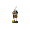 Figura nyuszipapa poly 9.5*7*25.5cm fehér/zöld