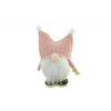 Figura orrmanó textil 12cm kétbojtos sapkában rózsaszín