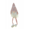 Figura orrnanó norvégmintás textil 32cm lógólábú rózsaszín